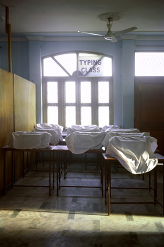 Clothes made by women in sewing classes at Khalsa Diwan,Tilak Nagar,<br>New Delhi 2008.